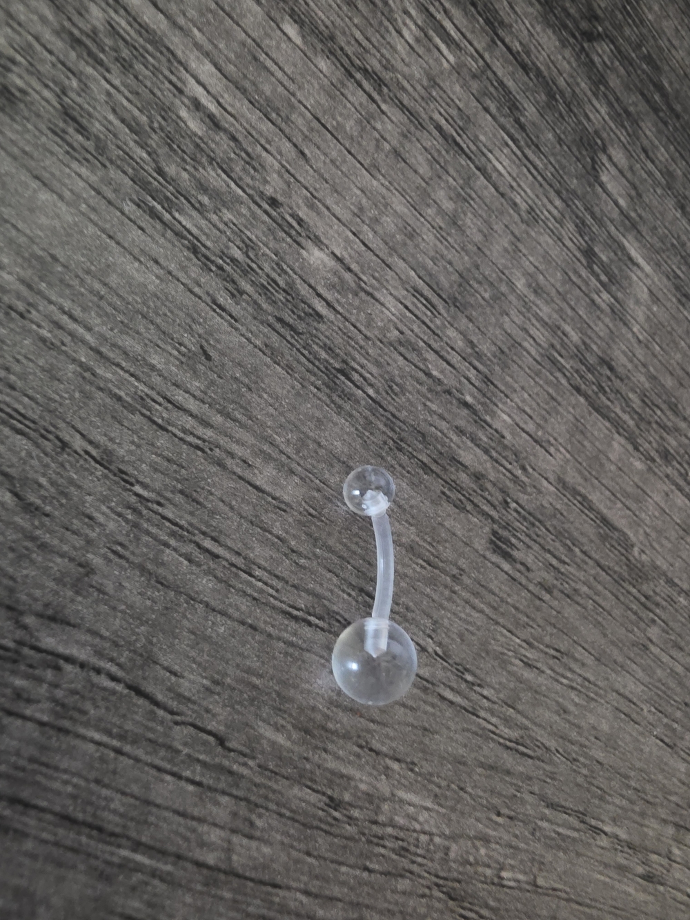 Clear Acrylic Curved Barbell Navel Ring - Transparent